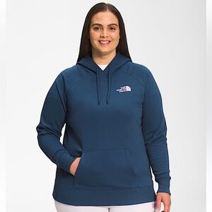 The North Face women's logo Blue pullover hoodie. size Large